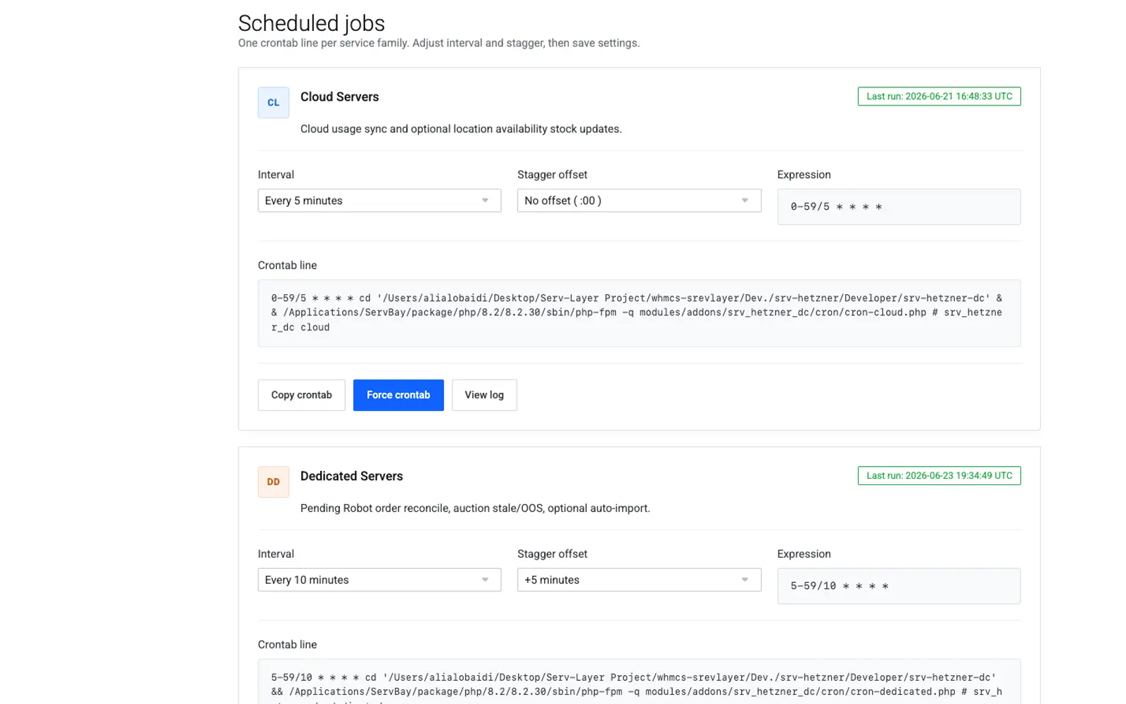 Cron that hosting panels can run
