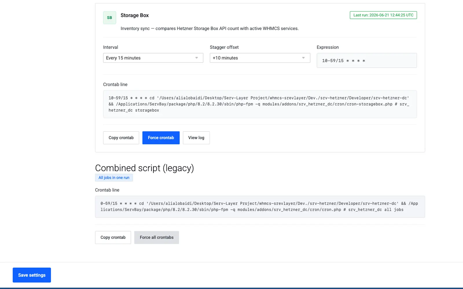 Cron that hosting panels can run
