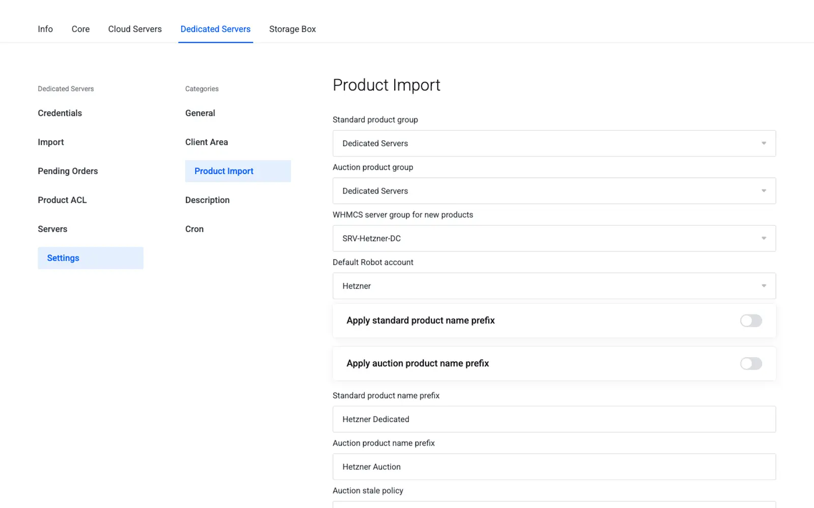 Import the catalog you sell